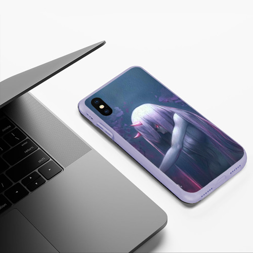 Чехол для iPhone XS Max матовый Ноль Два сбоку - Darling in the FranXX, цвет светло-сиреневый - фото 5