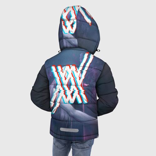 Зимняя куртка для мальчиков 3D с принтом Ноль два голова вниз, вид сзади #2