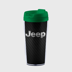 Термокружка-непроливайка Jeep Carbone Джип Карбон