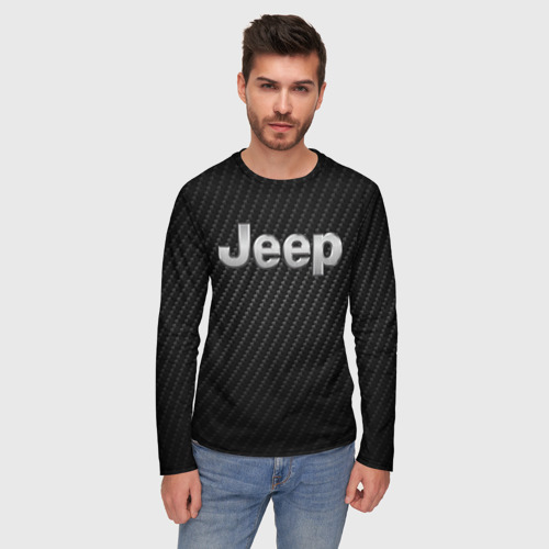 Мужской лонгслив 3D Jeep Carbone Джип Карбон, цвет 3D печать - фото 3