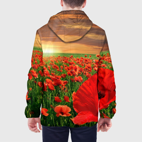 Мужская куртка 3D Красный мак на закате, цвет 3D печать - фото 5