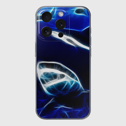 Чехол для iPhone 15 Pro силиконовый с защитой камеры Дельфин в море