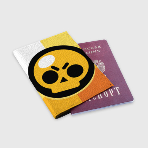 Обложка для паспорта матовая кожа Brawl Stars, цвет черный - фото 3