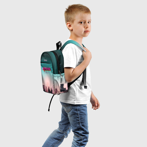 Детский рюкзак 3D с принтом HOTLINE MIAMI, вид сзади #1