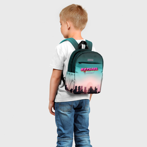 Детский рюкзак 3D с принтом HOTLINE MIAMI, фото на моделе #1