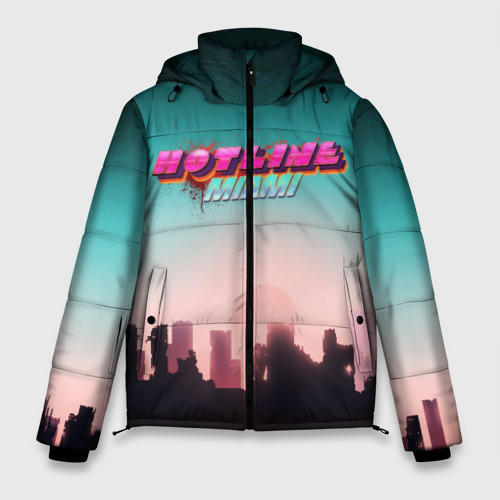 Мужская зимняя куртка 3D Hotline Miami, цвет черный