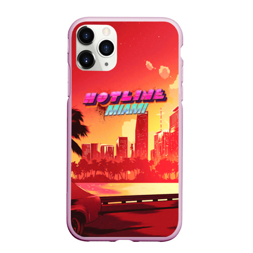 Чехол для iPhone 11 Pro Max матовый Hotline Miami, цвет розовый