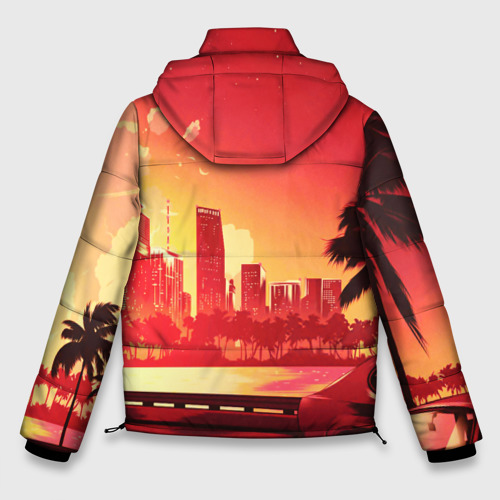 Мужская зимняя куртка 3D Hotline Miami, цвет красный - фото 2