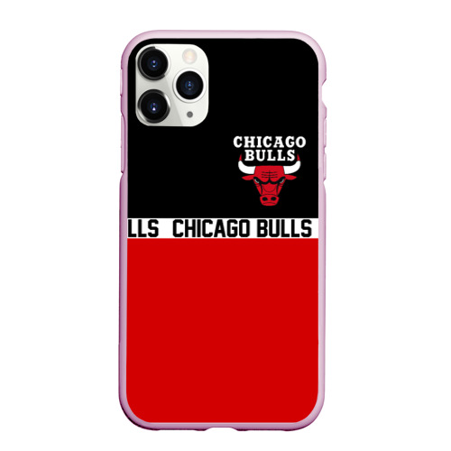 Чехол для iPhone 11 Pro матовый Chicago bulls Чикаго буллс, цвет розовый