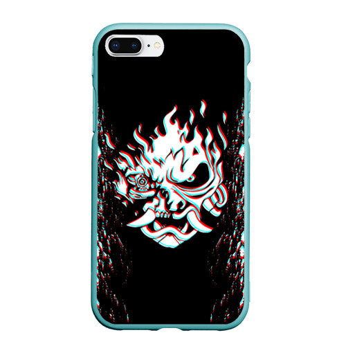 Чехол для iPhone 7Plus/8 Plus матовый Cyberpunk 2077 samurai glitch, цвет мятный