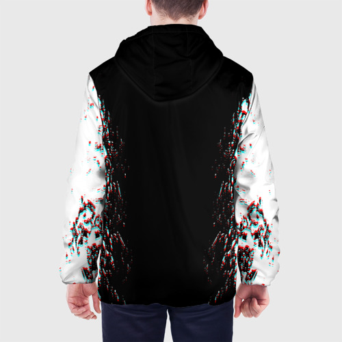 Мужская куртка 3D с принтом Cyberpunk 2077 samurai glitch, вид сзади #2