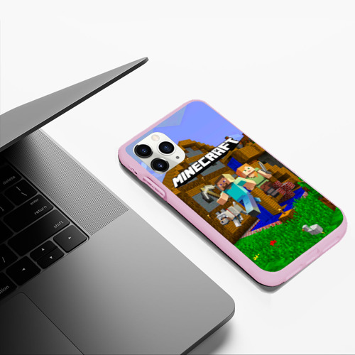 Чехол для iPhone 11 Pro Max матовый Minecraft, цвет розовый - фото 5