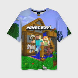 Женская футболка oversize 3D Minecraft