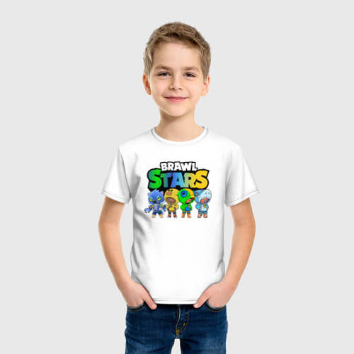 Детская футболка хлопок Brawl Stars Leon Quattro, цвет белый - фото 3