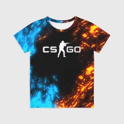 Детская футболка 3D CS GO fire КС Го ОГоНЬ