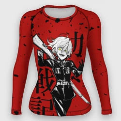 Женский рашгард 3D Военная хроника маленькой девочки - злая Таня