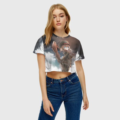 Женская футболка Crop-top 3D Хроника Тани, цвет 3D печать - фото 4