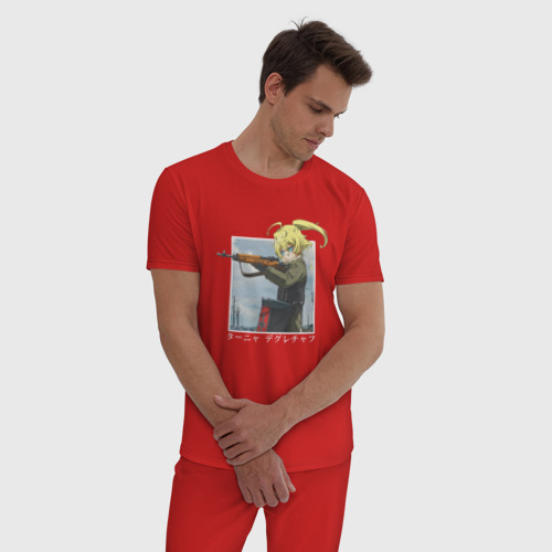 Мужская пижама хлопок Tanya Degurechaff, цвет красный - фото 3