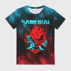 Женская футболка 3D Cyberpunk 2077 Самураи