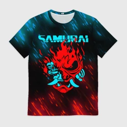 Мужская футболка 3D Cyberpunk 2077 Самураи