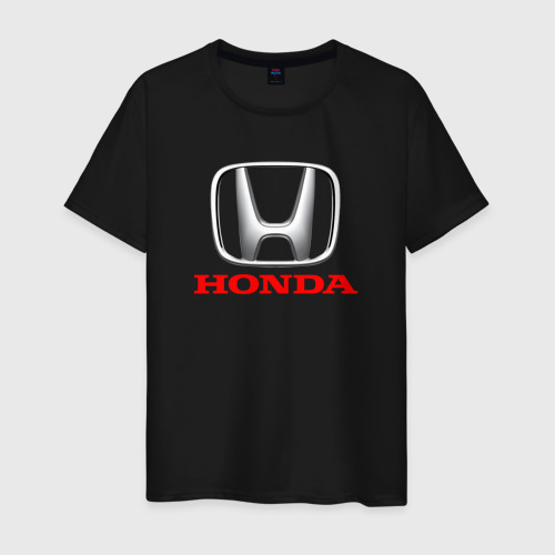 Мужская футболка хлопок HONDA, цвет черный