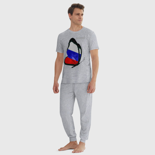 Мужская пижама хлопок с принтом Россия, вид сбоку #3