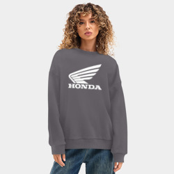 Женский свитшот oversize без начеса хлопок Honda - фото 2