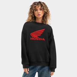 Женский свитшот oversize без начеса хлопок Honda - фото 2