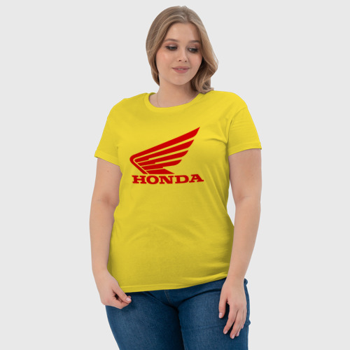 Женская футболка хлопок с принтом HONDA, фото #4