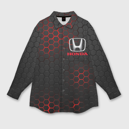 Мужская рубашка oversize 3D с принтом Honda, вид спереди #2