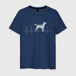 Мужская футболка хлопок Кардиограмма Собака