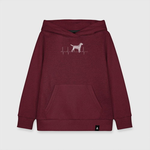 Детская толстовка хлопок Кардиограмма Собака, цвет меланж-бордовый