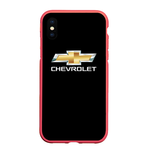 Чехол для iPhone XS Max матовый Chevrolet, цвет красный