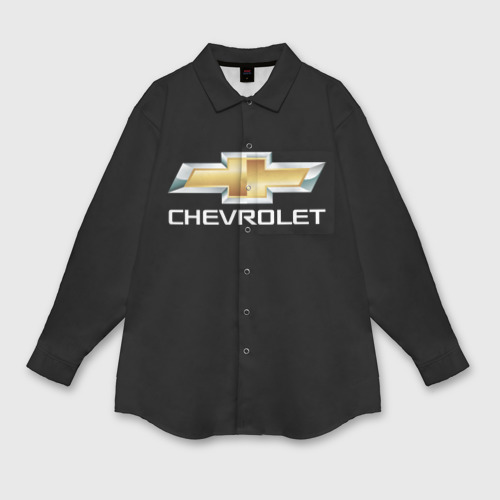 Мужская рубашка oversize 3D Chevrolet, цвет белый