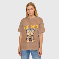 Женская футболка oversize 3D Большой пёс - фото 2