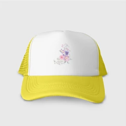 Кепка тракер с сеткой Акварельный цветы