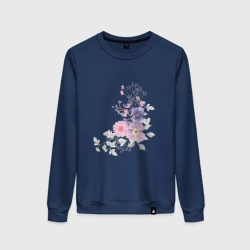 Женский свитшот хлопок Акварельный цветы