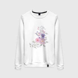 Женский свитшот хлопок Акварельный цветы
