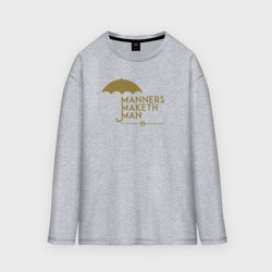 Женский лонгслив oversize хлопок Manners maketh man