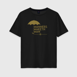 Женская футболка хлопок Oversize Manners maketh man