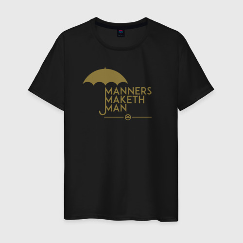 Мужская футболка хлопок Manners maketh man, цвет черный