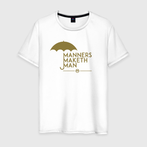 Мужская футболка из хлопка с принтом Manners maketh man, вид спереди №1