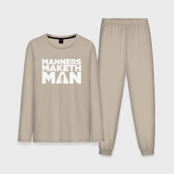 Мужская пижама с лонгсливом хлопок Manners maketh man