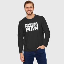 Мужской лонгслив oversize хлопок Manners maketh man - фото 2