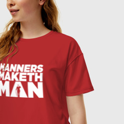 Женская футболка хлопок Oversize Manners maketh man - фото 2