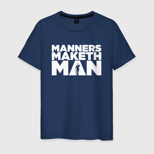 Мужская футболка из хлопка с принтом Manners maketh man, вид спереди №1