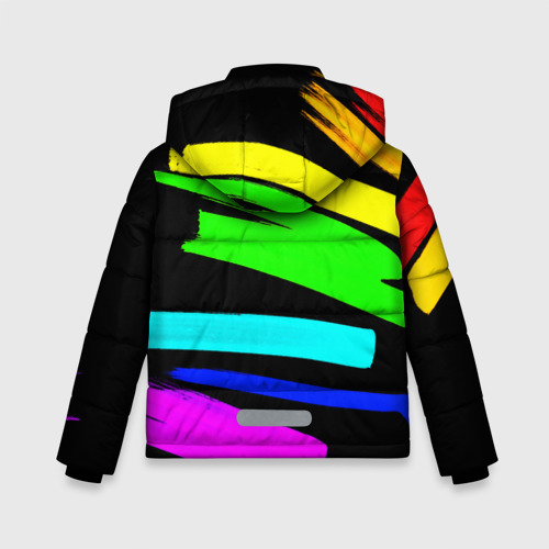 Зимняя куртка для мальчиков 3D Неоновые краски, цвет светло-серый - фото 2