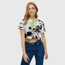 Женская футболка Crop-top 3D Monster energy