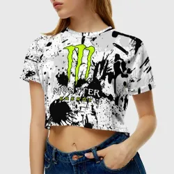 Женская футболка Crop-top 3D Monster energy - фото 2