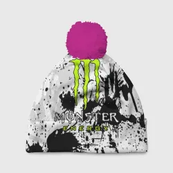 Шапка 3D c помпоном Monster energy